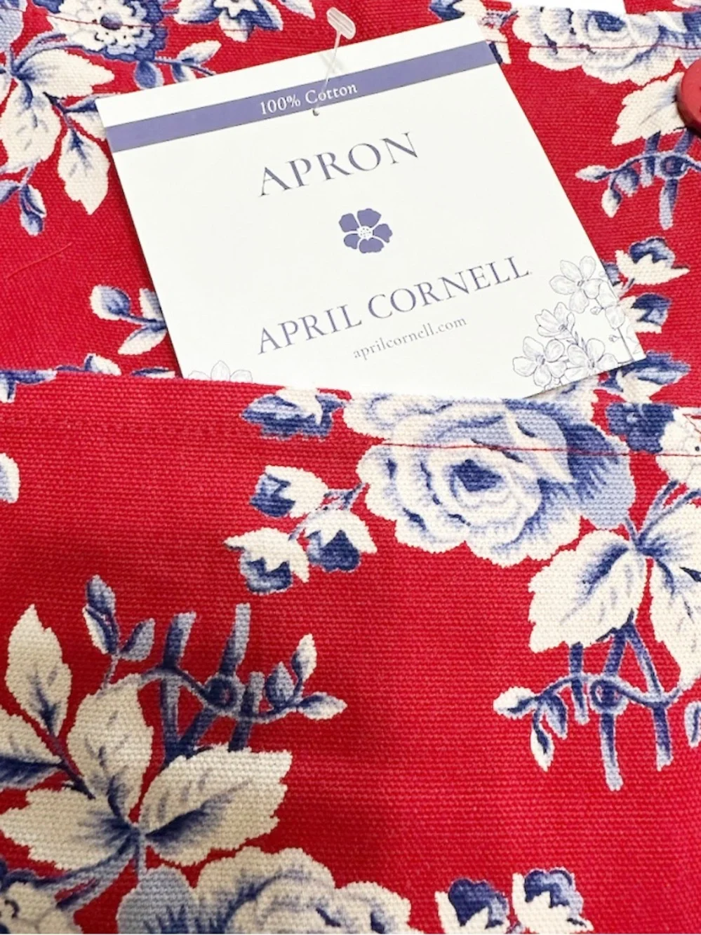 NEW April Cornell FLORAL WILLA ROSE Design Chef’s Apron with Front Pocket